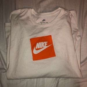 Long Sleeve Orange and White Nike Top